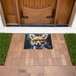 Minimalist Abstract Suited Fox Doormat