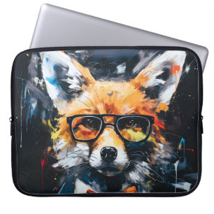 Minimalist Abstract Suited Fox Laptop Sleeve