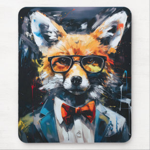 Minimalist Abstract Suited Fox Mouse Mat