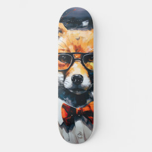 Minimalist Abstract Suited Fox Skateboard