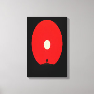 Minimalist Abstract Sunset Silhouette Art Canvas Print