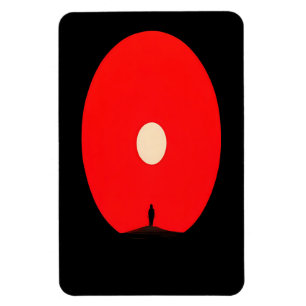 Minimalist Abstract Sunset Silhouette Art Magnet
