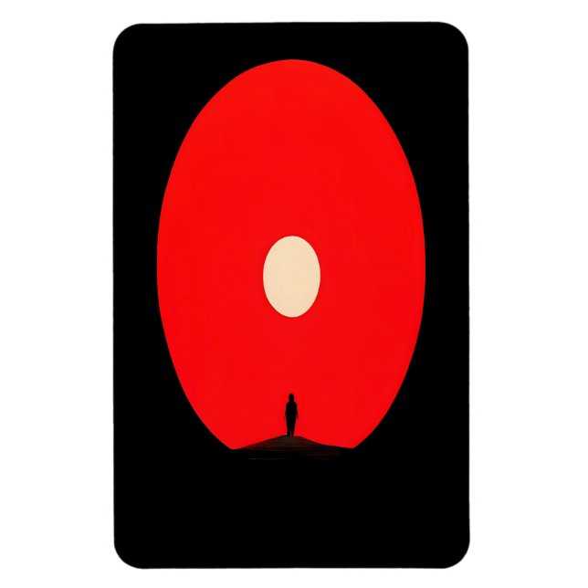 Minimalist Abstract Sunset Silhouette Art Magnet (Vertical)