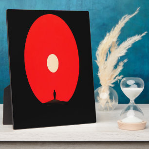 Minimalist Abstract Sunset Silhouette Art Plaque