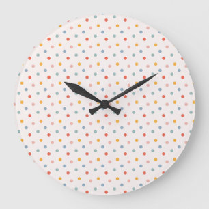 Minimalist Abstract Tiny Spots Pastel Earth Tones  Large Clock