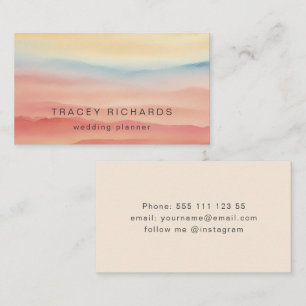 Minimalist Abstract Watercolor Gradient Business Card