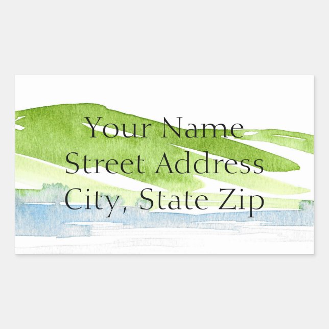 Minimalist Abstract Watercolor Hills 3 labels (Front)