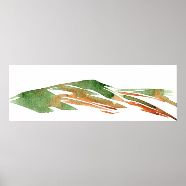 Minimalist Abstract Watercolor Hills  Poster (Front)