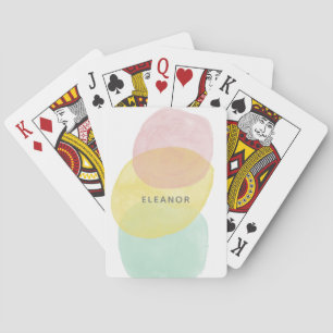 Minimalist Abstract Watercolor Pastel Personalised Playing Cards