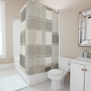 "Minimalist Abstract with Geometric Pattern Shower Curtain