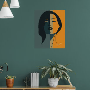 Minimalist Abstract Woman Face – Modern Boho Art Poster