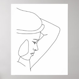 Minimalist Abstract Woman Line Art Poster