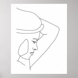Minimalist Abstract Woman Line Art Poster