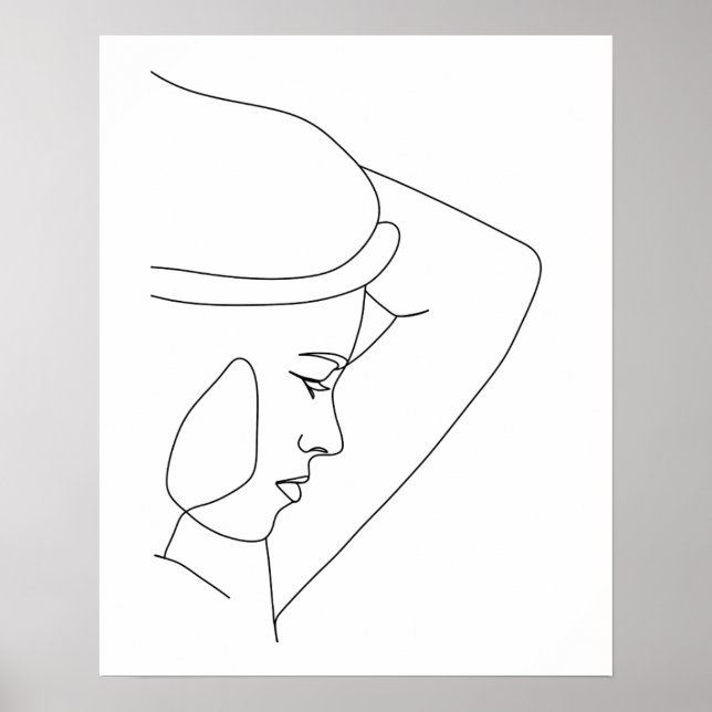 Minimalist Abstract Woman Line Art Poster (Front)