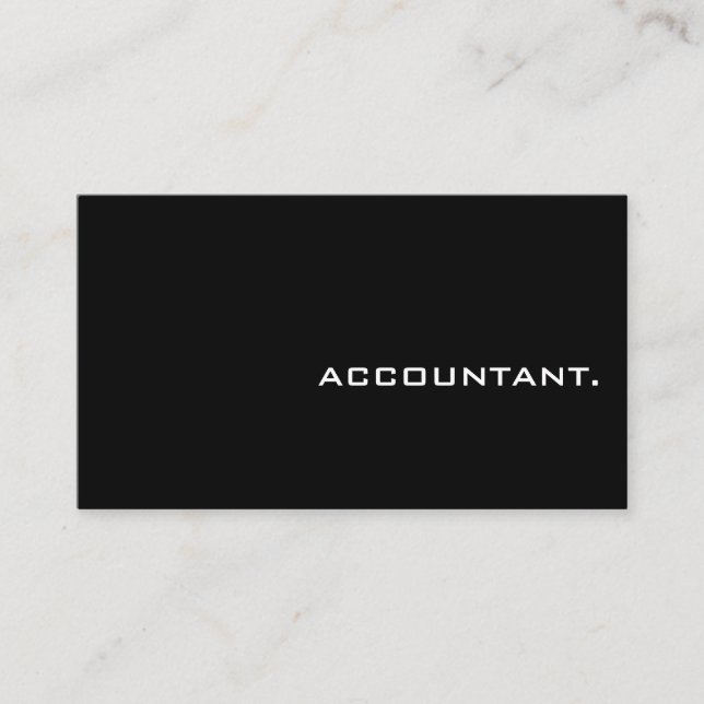 Minimalist Accountant Two Side Business Card (Front)
