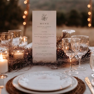 Minimalist Acorns & Pinecone Fall Wedding Menu