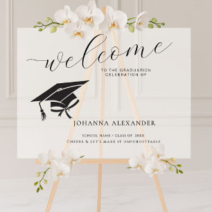 Minimalist Acrylic Graduation Party Welcome Sign