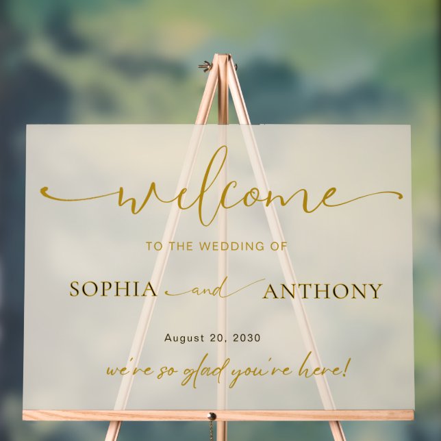 Minimalist Acrylic Wedding Welcome Sign (Neutral)