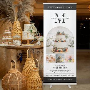 Minimalist Add Logo Photos Dessert Bakery Business Retractable Banner