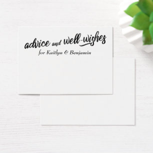 Minimalist Advice & Well Wishes Wedding Cards