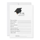 Minimalist Advices graduation party game Card