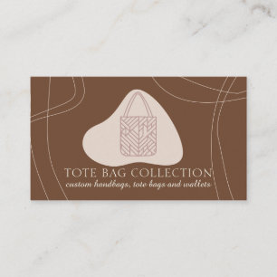 Minimalist aesthetic feminine tote bag brown business card
