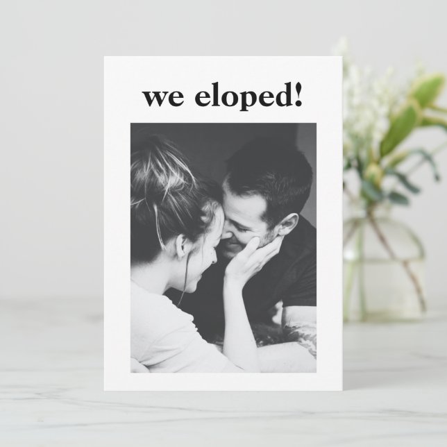 Minimalist Aesthetic Photo Elopement Party  Invitation (Standing Front)