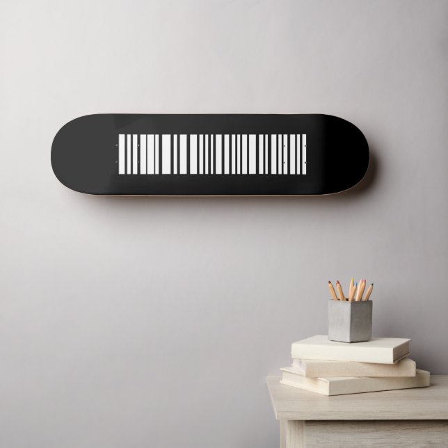 Minimalist Aesthetic with Barcode Skateboard (Wall Art (Horz))