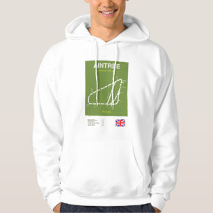 Minimalist Aintree Horse Racing Line Print Hoodie
