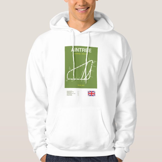 Minimalist Aintree Horse Racing Line Print Hoodie (Front)