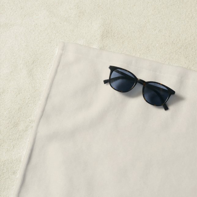 Minimalist alabaster off white plain solid colour beach towel (In Situ)