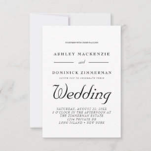Minimalist All In One Modern Wedding Invitation