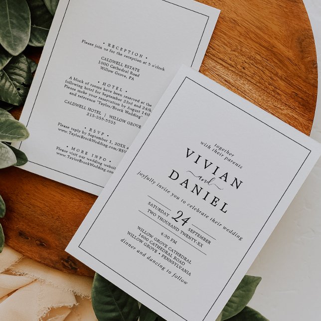 Minimalist All In One Wedding Invitation (Creator Uploaded)