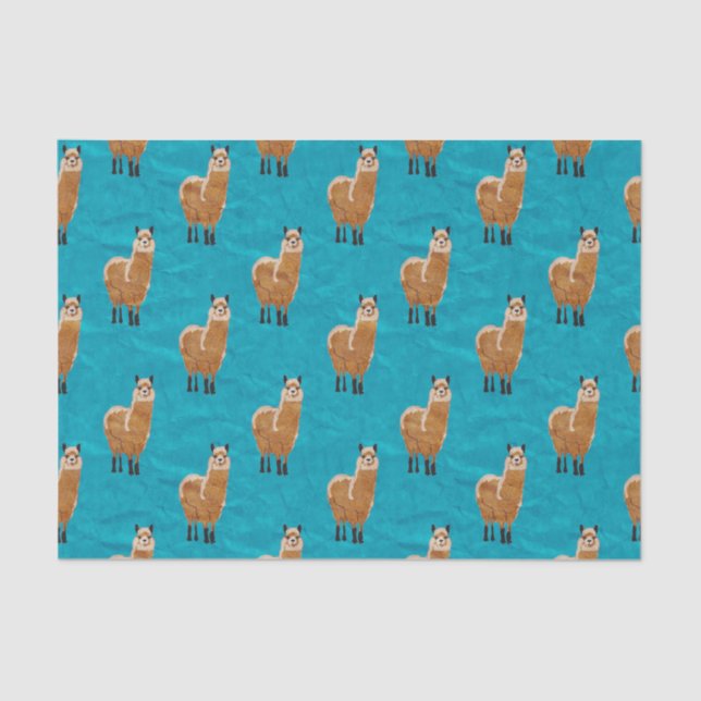 Minimalist Alpaca Design Tissue Paper (Front)