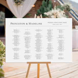 Minimalist alphabetical wedding seating chart