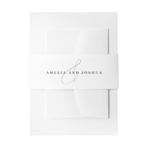 Minimalist Ampersand NamesWedding Invitation Belly Band