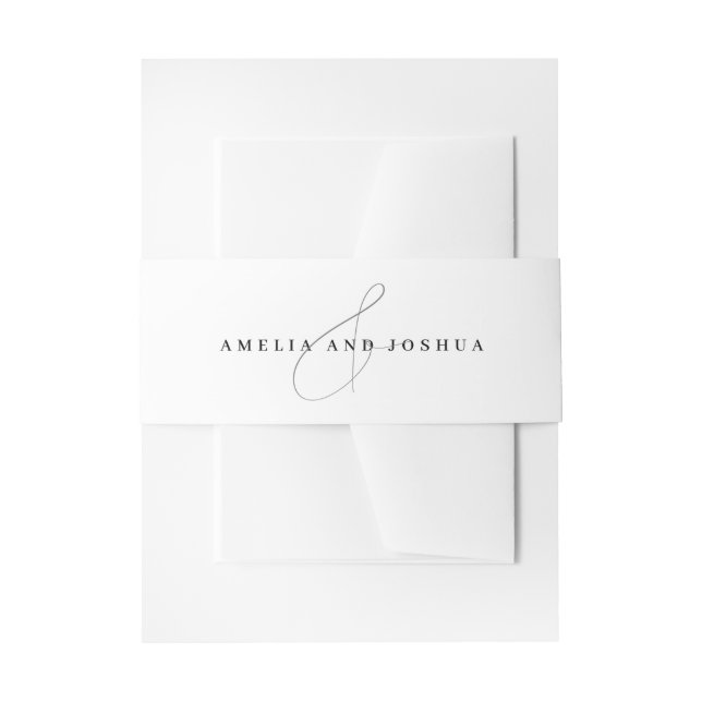Minimalist Ampersand NamesWedding Invitation Belly Band (Front Example)