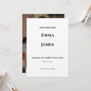 Minimalist Ampersand Photo Save the Date Wedding Invitation