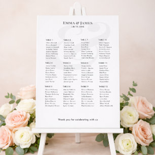 Minimalist Ampersand Wedding   12 Seating Chart