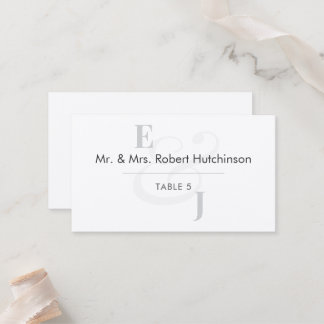 Minimalist Ampersand Wedding | Flat Table Seating Place Card