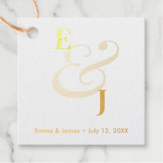 Minimalist Ampersand Wedding | Gold Favour Tags