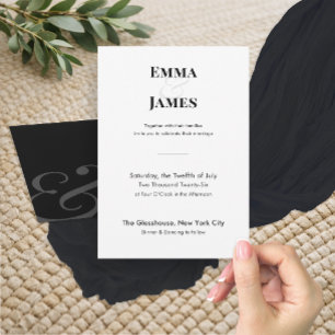 Minimalist Ampersand Wedding Invitation   QR Code
