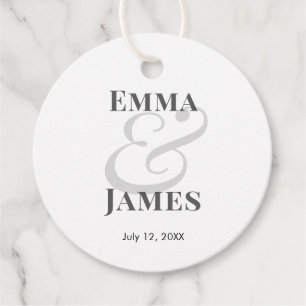 Minimalist Ampersand Wedding   Names Thank You Favour Tags