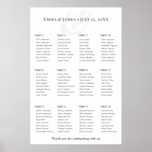 Minimalist Ampersand Wedding   Seating Chart