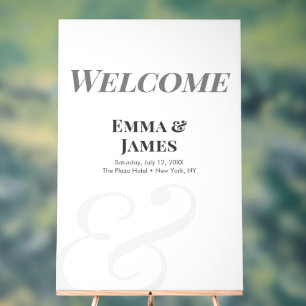 Minimalist Ampersand Wedding   Welcome Sign