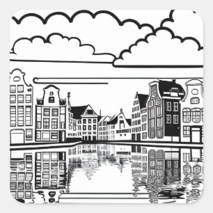 Minimalist Amsterdam  Square Sticker
