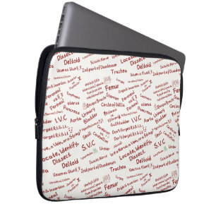 Minimalist Anatomy Doodle Pattern Laptop Sleeve