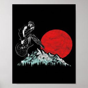 Minimalist And Awesome Mountain Biking Jump Vintag Poster