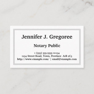 Minimalist and Basic Notary Public Business Card