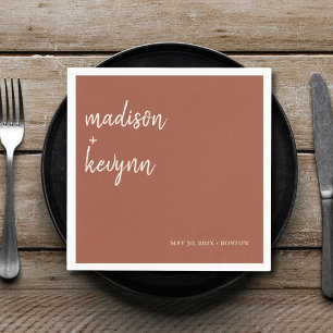Minimalist and Chic Terracotta Wedding Napkins